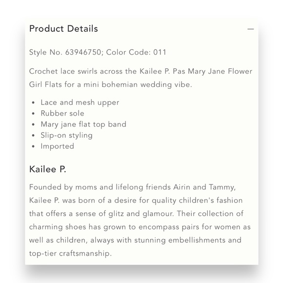 Kailee P. Pas Lace Crochet Mary Jane Flower Girl Flats Ivory Youth 1 New NIB - Picture 2 of 3